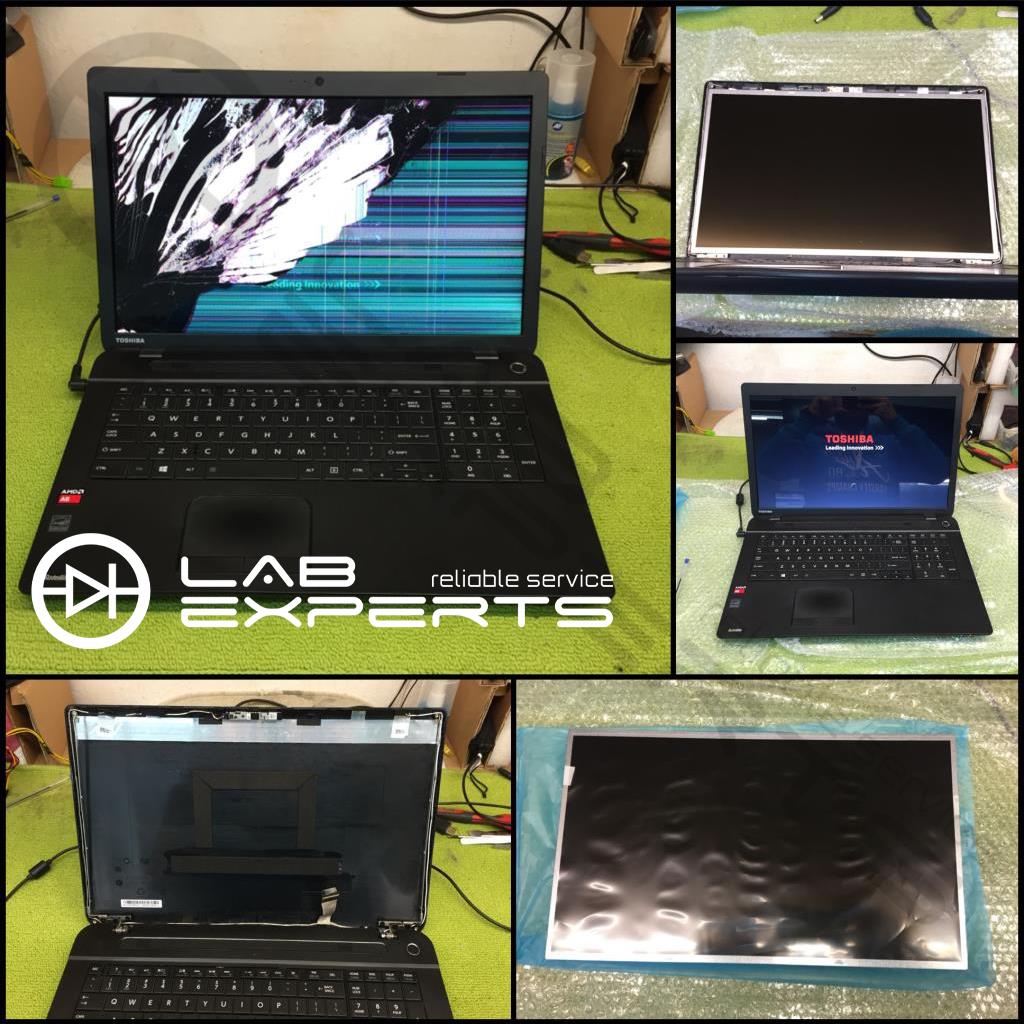 Επισκευή σπασμένης οθόνης σε Laptop Toshiba C75D