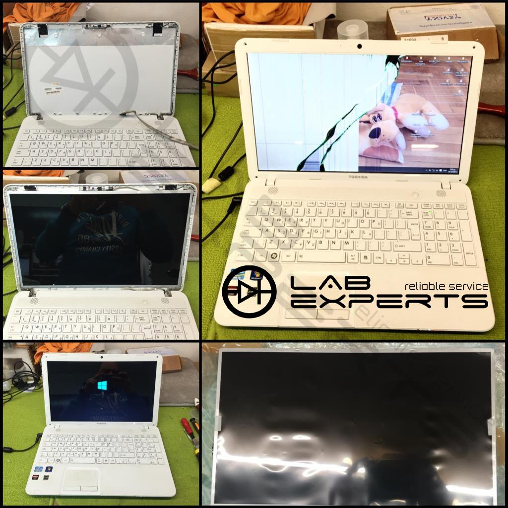 Επισκευή σπασμένης οθόνης σε Laptop Toshiba C855